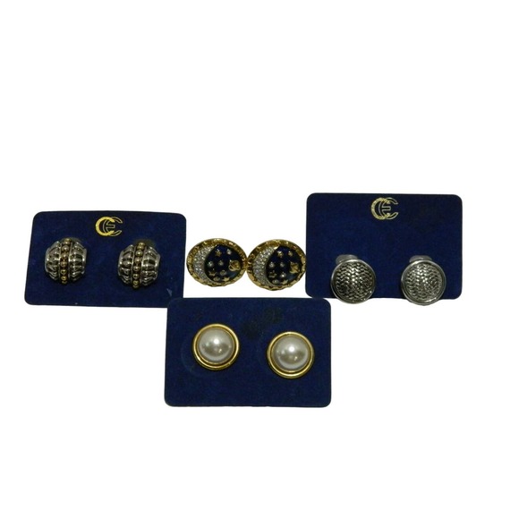 Charmelle Clip On & Pierced Earrings Lot of 4 - Picture 1 of 5